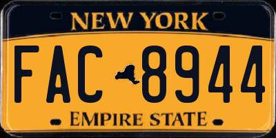 NY license plate FAC8944