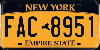 NY license plate FAC8951