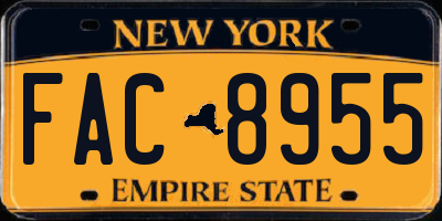NY license plate FAC8955