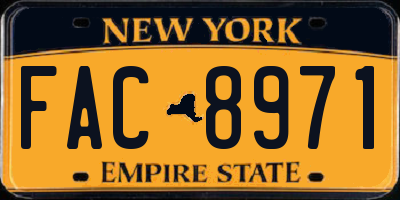 NY license plate FAC8971