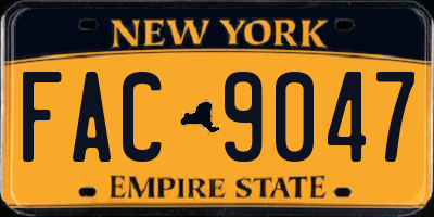NY license plate FAC9047