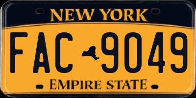 NY license plate FAC9049