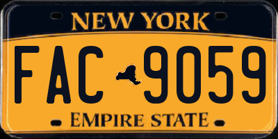 NY license plate FAC9059