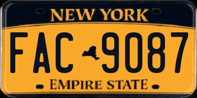 NY license plate FAC9087