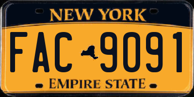 NY license plate FAC9091