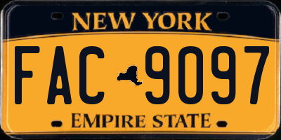 NY license plate FAC9097