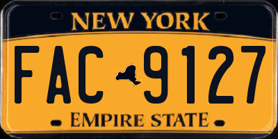 NY license plate FAC9127