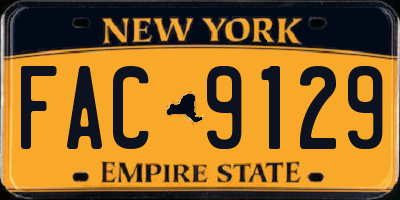 NY license plate FAC9129