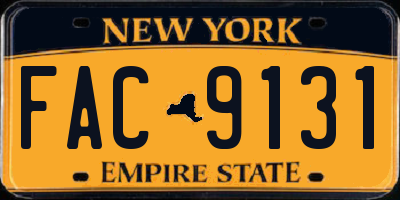 NY license plate FAC9131