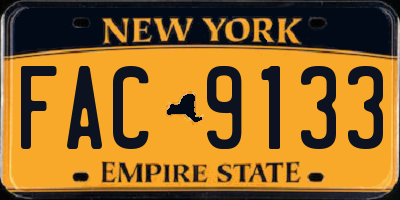 NY license plate FAC9133