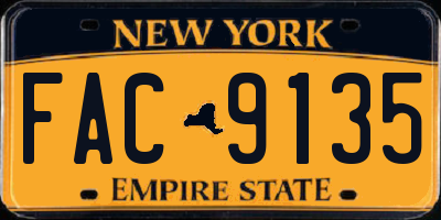 NY license plate FAC9135