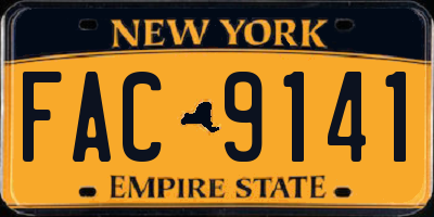 NY license plate FAC9141