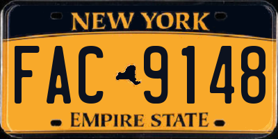 NY license plate FAC9148