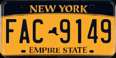 NY license plate FAC9149