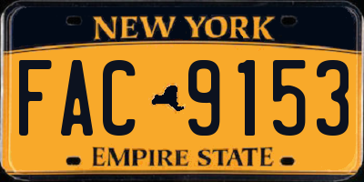 NY license plate FAC9153