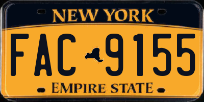 NY license plate FAC9155