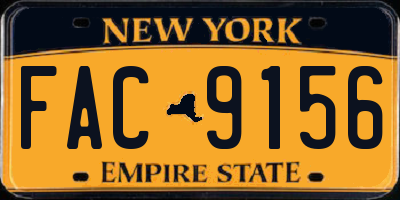 NY license plate FAC9156