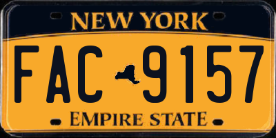 NY license plate FAC9157