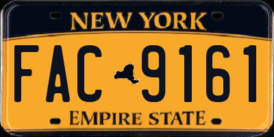 NY license plate FAC9161