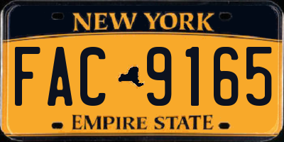 NY license plate FAC9165