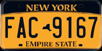NY license plate FAC9167