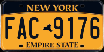 NY license plate FAC9176