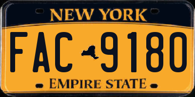 NY license plate FAC9180