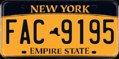 NY license plate FAC9195