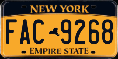 NY license plate FAC9268