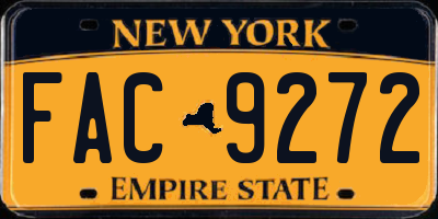 NY license plate FAC9272