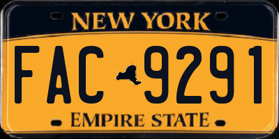 NY license plate FAC9291