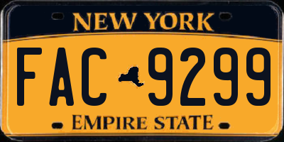 NY license plate FAC9299