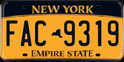 NY license plate FAC9319