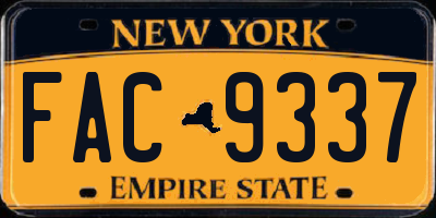 NY license plate FAC9337