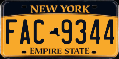 NY license plate FAC9344