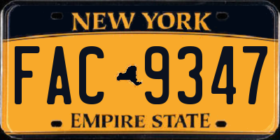 NY license plate FAC9347