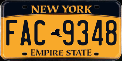 NY license plate FAC9348