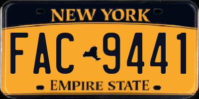 NY license plate FAC9441