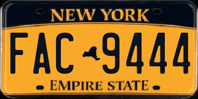 NY license plate FAC9444