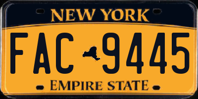 NY license plate FAC9445