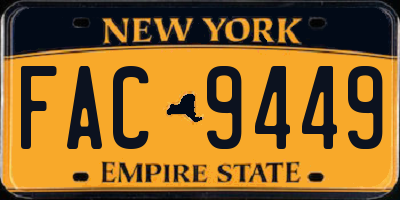 NY license plate FAC9449