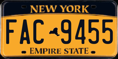 NY license plate FAC9455