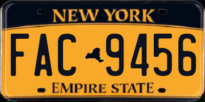 NY license plate FAC9456