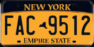 NY license plate FAC9512