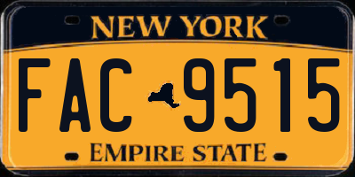 NY license plate FAC9515
