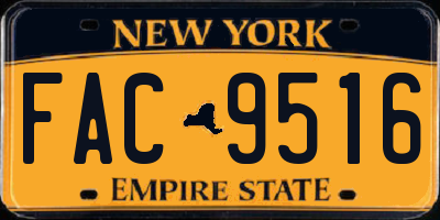 NY license plate FAC9516