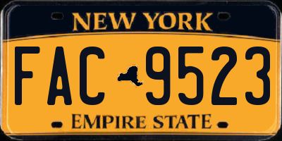 NY license plate FAC9523