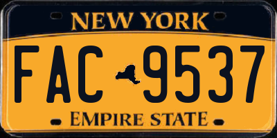 NY license plate FAC9537