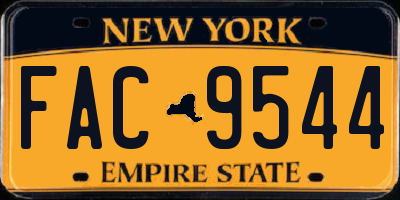 NY license plate FAC9544