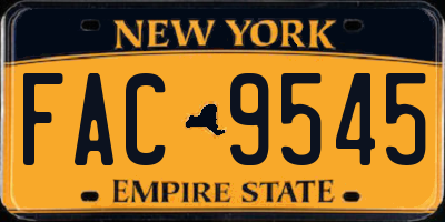 NY license plate FAC9545